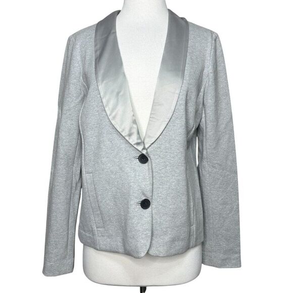 Gap Cotton Blazer Jacket Satin Trim Size Medium - Picture 1 of 7